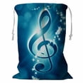 thumbnail image 1 of YUSDECOR Music Note On A Soft Blue Background Storage Basket Laundry Bag with Drawstring Size 18x24 Inch, 1 of 3