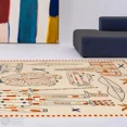 thumbnail image 6 of 5x7 Beige area rug, Hand tufted wool, 5x8, 6x8, Bed, Living, Kids, room carpet, Cartoon design rugs, 6 of 10