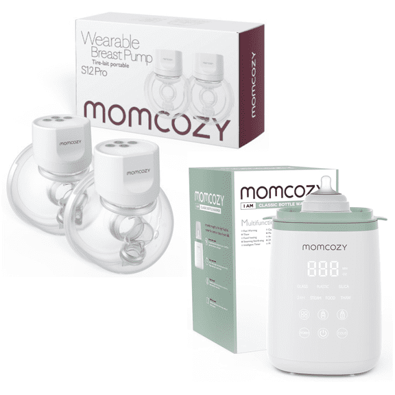 Momcozy Smart Baby Bottle Warmer Steam Bottle Sterilizer & Momcozy S12 Pro Electric Hands Free Breast Pump Wearable  3 Modes & 9 Levels Portable, Smart Display
