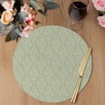 thumbnail image 3 of Sage Green Round 13 Inch Placemats Set of 2, Modern Abstract Art Farmhouse HeatResistant Non Slip Place Mats for Dining Table, Wipeable Braided Kitchen Table Mats for Housewarming, 3 of 9