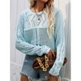 thumbnail image 2 of Mesh Crochet Knit Sweater Light Blue Medium, 2 of 5