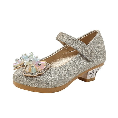 

JINMGG Clearance Items Infant Kids Baby Girls Pearl Crystal Bling Bowknot Single Princess Shoes Sandals