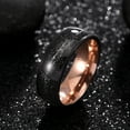 thumbnail image 3 of Tioneer Tungsten Carbide Black and Rose Gold w/ Galaxy Silver Foil Fragments Inlay 8mm Band w/ Free Engraving Options, 3 of 6