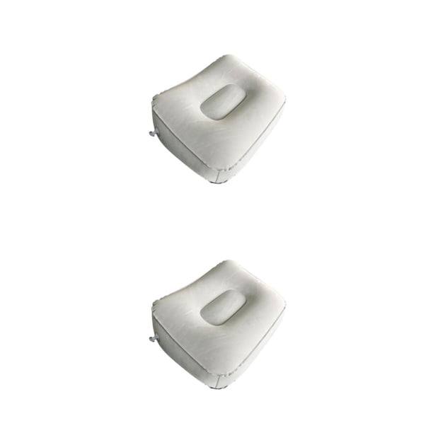 Matsuzay Reposapiés inflable, almohada plegable, cojín de PVC suave, para viajes en coche, hogar, piernas, pies relajantes, herramienta, Gris 2piezas