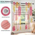 thumbnail image 3 of Yayeee Window Curtains Light Filtering 63"x52" Grommet Panel Pair Home Living Room Decor, Pink Floral Orange, 3 of 7
