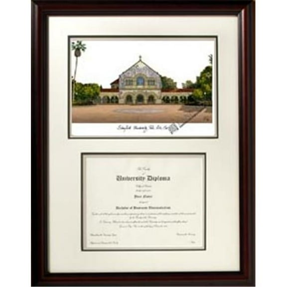 Campus Images CA932V Stanford University Scholar Framed Lithograph with Diploma Bookstore Quality