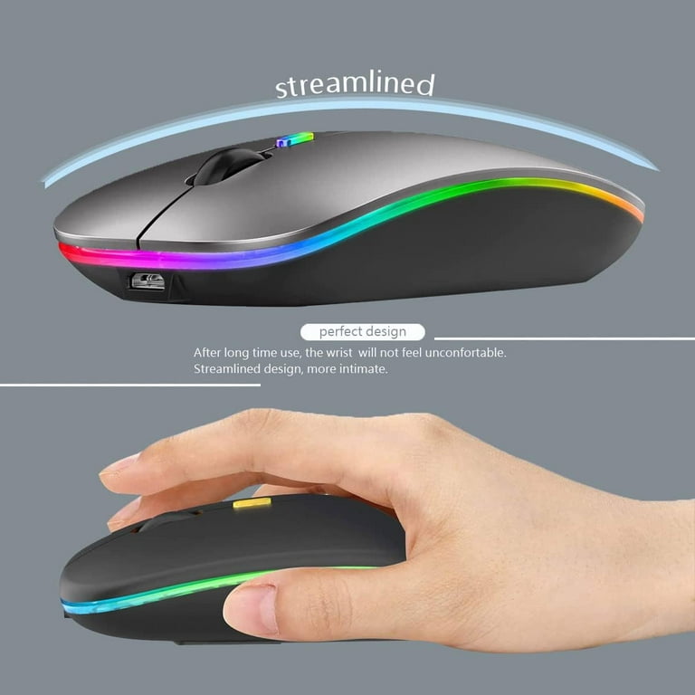 Bluetooth Mouse, 2.4G Wireless Mouse Dual Mode(Bluetooth 5.0+USB), Computer  Mouse Wireless with USB Receiver, Ergonomic Mouse Compatible with Laptop
