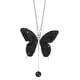 thumbnail image 4 of Cristal negro colgante de mariposa de diamante para espejo retrovisor de coche, 4 of 5