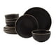 thumbnail image 1 of Juego de vajilla Gibson Home Rockaway, redondo, negro, 12 piezas, 1 of 7