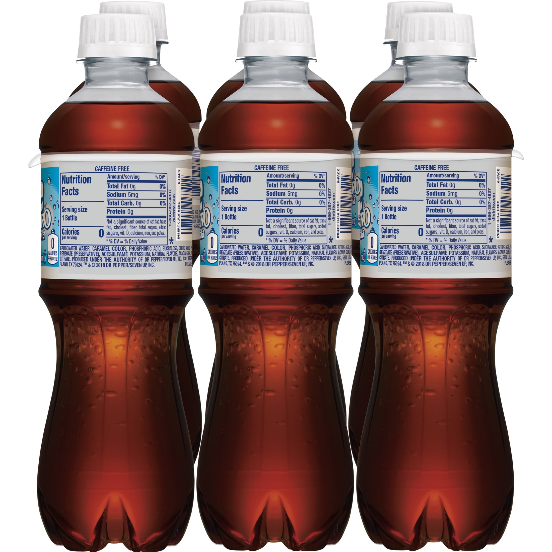 (3 pack) Diet Rite Caffeine Free Soda Pop, 16.9 fl oz, 6 Pack Bottles