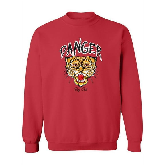 Danger Slogan With Tiger Head  Sweatshirt Women -Image by Shutterstock, Female 5X-Large