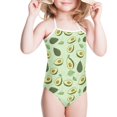 thumbnail image 2 of SEANATIVE Size 7-8 Y Girls Swimsuit One Piece Leisure Lace Up Beach Swimwear for Kids Girls Soft Avocado Print Toddler Bathing Suit Cover Up, 2 of 5