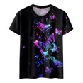 thumbnail image 3 of Gibobby Camisas De Vestir Túnica holgada para mujer, camisetas informales de verano, camiseta Floral de manga corta con cuello redondo, blusa holgada con estampado de flores（G， S), 3 of 4