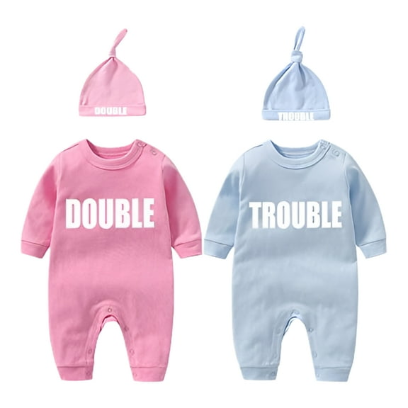 YSCULBUTOL Baby Twins Clothes Best Friends Forever Baby Bodysuit Set Friends Inspired Matching Twins Outfits?Pink DT L6M?