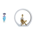 thumbnail image 1 of Figura decorativa de geisha japonesa, escultura de resina, elegante estatua con kimono, arte abstracto con detalles minuciosos, ideal para la sala de, 1 of 8