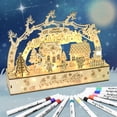 thumbnail image 1 of Rompecabezas de madera 3D con iluminación LED de Christmas Village, 1 of 5