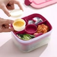 thumbnail image 4 of PPgejGEK Large Capacity Double Layer Lunch Box Portable Fruit Lunch Box With 4 Compartments Leak Proof Seasoning Box Removable Tray Lunch Box, 4 of 6