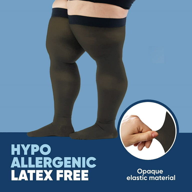 3XL Plus Size Mens Compression Stockings 20-30 mmHg Swelling - Brown,  3X-Large