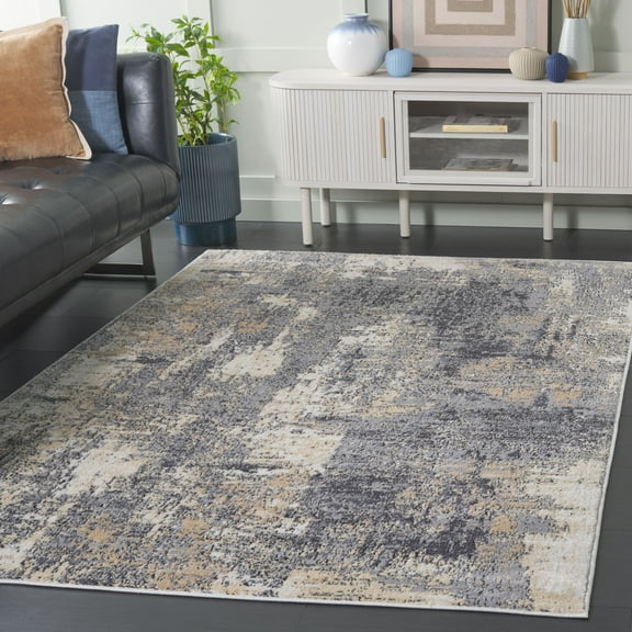 SAFAVIEH Amelia Boyce Abstract Area Rug, Gray/Gold, 2'2" x 4'