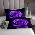 thumbnail image 3 of Erosebridal Purlple Rose Bedspread Twin Size Rose Floral Flower Quilted Coverlet Garden Flower Coverlet Set Romantic Valentine's Day Quilted Room Decor, 3 of 5