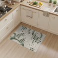 thumbnail image 2 of ODIKA 3'x5' Olive Green Geometric Art Striated Washable Throw Rug Modern Abstract Design With Border Ornamental for Entryway, Kitchen, Mudroom, Stain Resistant, Low Profile, Non-Slip, 2 of 7