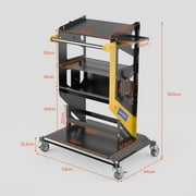 AUTOOL T22 4-Layer Automotive Service Cart, 220 lb Capacity Utility Tool Cart with 360° Swivel Casters Storage & Easy Assembly for Garage & Workshop
