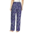 thumbnail image 3 of Pajama Pants Women, Lavender Flowers Light Purple Lounge PJ Yoga Pants With Drawstring, Womens Sleepwear Pajama Bottom, 3 of 5