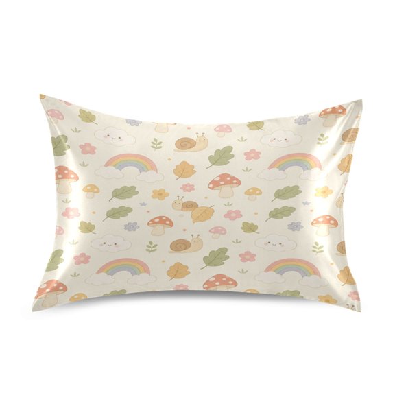 Satin Pillow Case Envelope Pillow Covers Standard Size Soft Pillow Cases for Bedroom, Cute Forest Printed