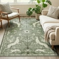 thumbnail image 3 of RUG ROBOT 5'x7' Area Rug for Living Room, Vintage Woodland Washable Rug for Bedroom, Cottagecore Accent rug for Nursery Playroom Reading Nook Non Slip Low Pile Stain Resistant, Olive green, 3 of 10