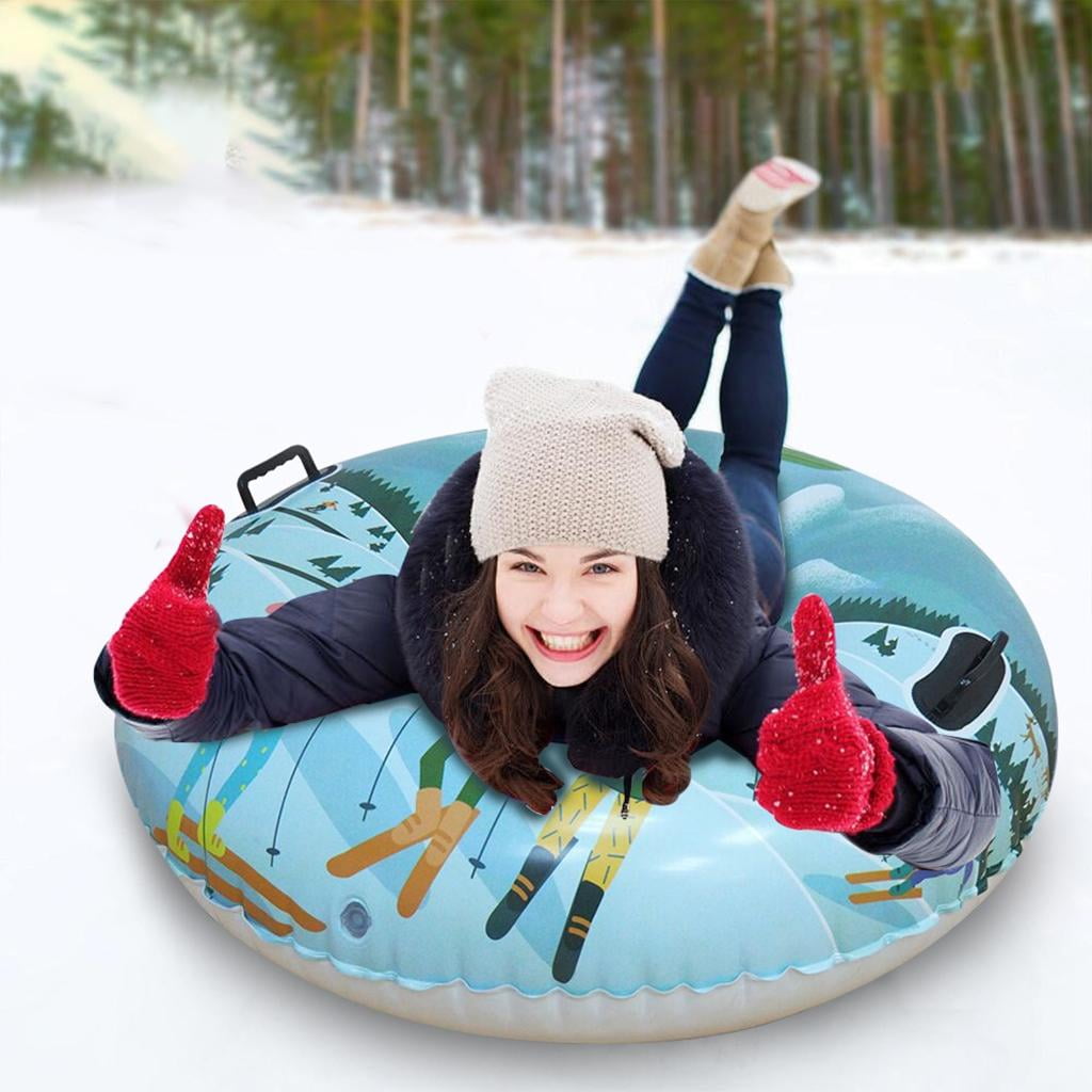 Thickened Snow Sled Inflatable Snow Tube Sled with Handles Winter Snow Sledding Toy for Boys Girls Family Activity