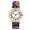 C, variant on Women's Bohemian Elastic Watch: Printed Stainless Steel Stretch Band Large Arabic Numerals Boho Slip On Wristwatch for Women