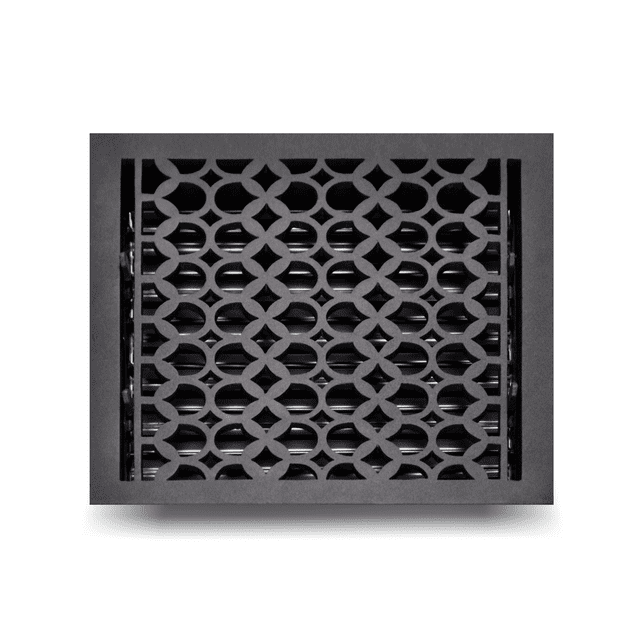 Cast Iron Floor Vent Register 13″ x 13″ with Damper – Heavy-Duty Tudor Mushroom Design, Handcrafted Rust-Free HVAC Duct Grille – Powder Coated Repaintable Air Vent Cover for Floors & Walls