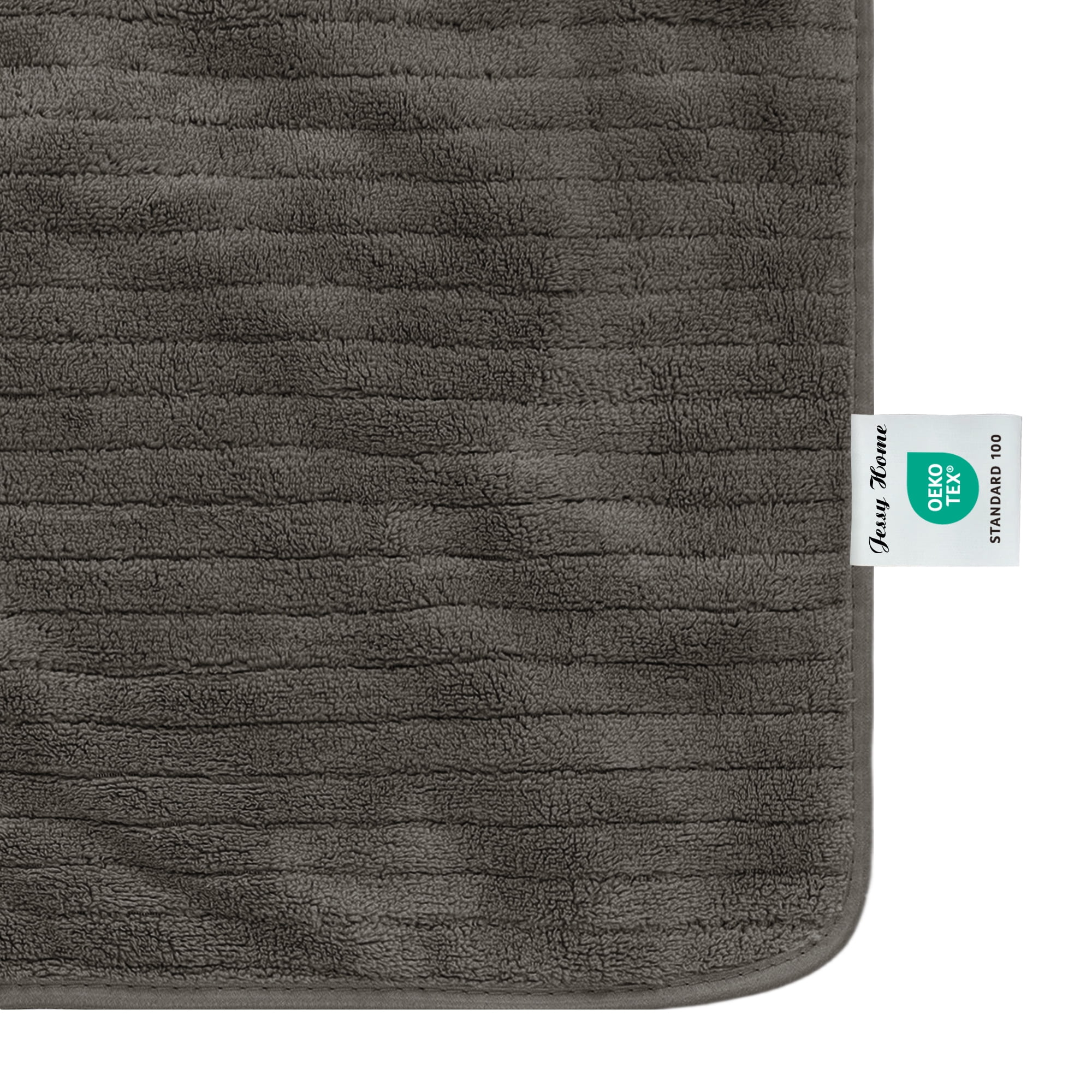 Jessy Home 4 Pack Dark Brown Stripe Large Bath Towels Set Oversized Microfiber Bath Sheet Soft Towel Set