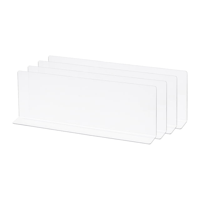 Unique Bargains L Type Shelf Dividers, PVC Clear Closet Shelf Separator 35 x 4 x 12cm 4pack
