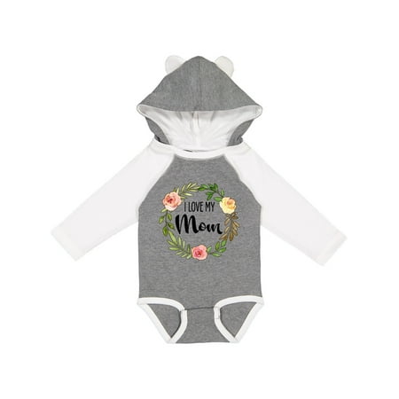 

Inktastic I Love my Mom- flower circle Gift Baby Boy or Baby Girl Long Sleeve Bodysuit