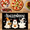 thumbnail image 2 of JOOCAR Halloween Ghosts with Witch Hat and Devil Horns Boo Sign Linen Table Mats Set of 4 for Home Kitchen Table Decor 12x18 inch, 2 of 5