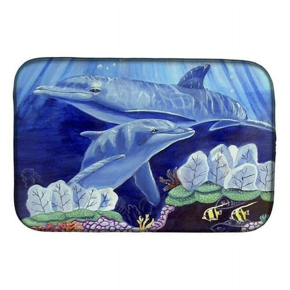 Dolphin Under the Sea Dish Drying Mat