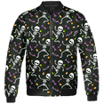 thumbnail image 2 of Lotusprinthandmade Personalized Skull Halloween All-over Print Bomber Jacket S-5XL Multicolor (3XL), 2 of 5