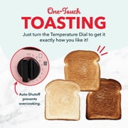 Dash Mini Toaster Oven for Bread, Bagels, Cookies, Pizza, Paninis & More with Baking Tray, Rack, Auto Shut Off Feature, Pink