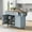 Grey Blue C, variant on Modern Kitchen Island on 5 Wheels with Storage Cabinet and Drop-Leaf Countertop, Kitchen Cart with Cabinet Door Internal Storage Racks and 3 Drawers for Dinning Room (White