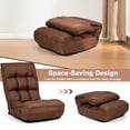 thumbnail image 3 of Giantex Chaise Longue de Sol Pliable, Chaise de Jeu avec Appui-Tête Réglable à 5 Positions et Dossier Réglable à 4 Positions, Sofa Inclinable Paresseux d'Intérieur, Café, 3 of 8