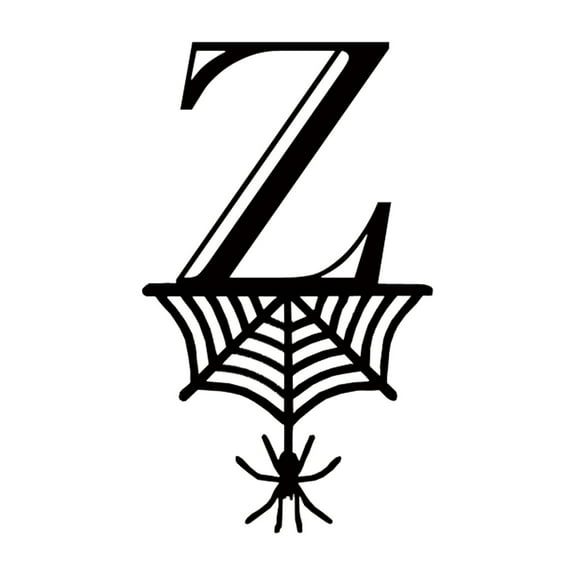 Halloween Decorations Indoor Metal Hanging Ornaments Initial Name Personalized Hanging Tags Black Cutout Spiderweb Monogram Sign for Party Home Indoor Outdoor Decor