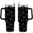 thumbnail image 2 of Dinosaur Dino Favors 40oz Tumbler With Handle Gifts For Fathers Stainless Steel Wine Tumbler For University, White, 2 of 6