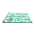 thumbnail image 2 of Ahgly Company Machine Washable Indoor Rectangle Solid Turquoise Blue Modern Area Rugs, 7' x 9', 2 of 4