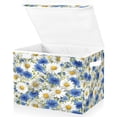 thumbnail image 2 of Iauyy Large Storage Box with Lid - Foldable Home Storage Bins for Clothes Toy Holiday Decor, White Daisy (42*32*30cm), 2 of 6