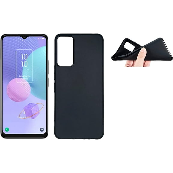 For TCL 405 T506D TPU 1-piece Flexible Skin Cover Phone Case - TPU Black