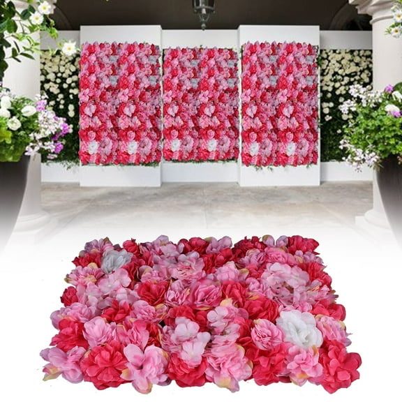 6-Piece Romantic Silk Flower Wall Panels for Wedding and Event Decor - Easy to Assemble, Reusable Floral Background