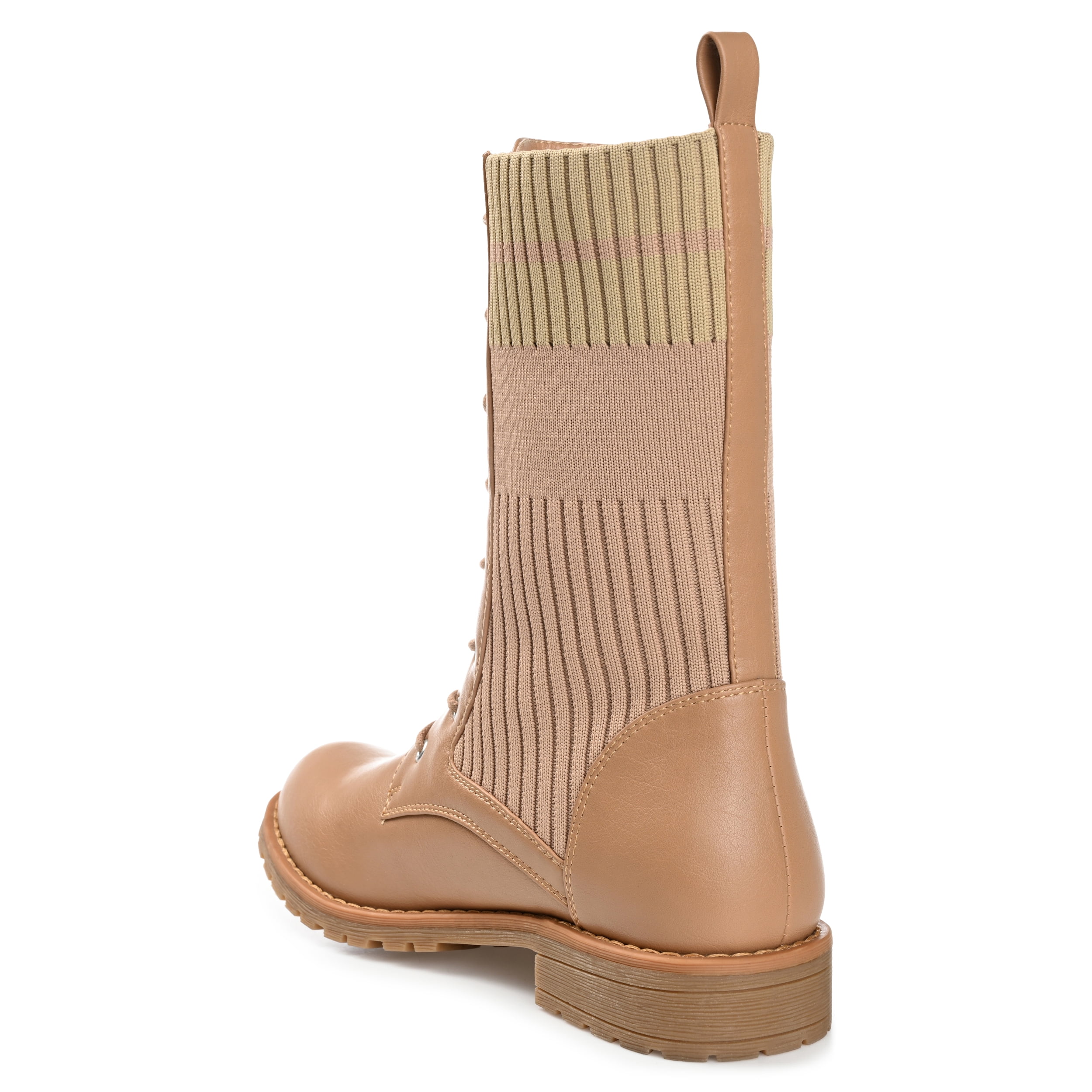 Journee Womens Melei Round Toe Block Heel Combat Booties