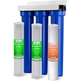thumbnail image 1 of iSpring WCB32O Sistema de Filtro de Agua Para Toda la Casa, Reduce Altamente Hasta Un 99% de Cloro, Sedimento, Sabor, Olor, 3 Etapas, Entrada/Salida NPT De 3/4", 1 of 5