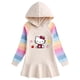 thumbnail image 5 of Hello Kitty-vestido con estampado de dibujos animados para niña, suéter con capucha de manga larga de arcoíris de algodón puro, falda de princesa dulce, primavera y otoño, 5 of 5